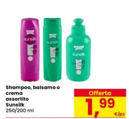 Eurospar Shampoo, balsamo o crema assortito Sunsilk offerta