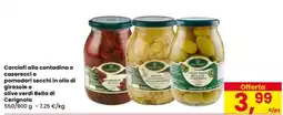 Eurospar Carciofi alla contadina o caserecci o pomodori secchi in olio di girasole o olive verdi Bella di Cerignola offerta