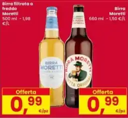Eurospar Birra filtrata a freddo Moretti offerta