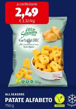 ALDI All Seasons Patate Alfabeto offerta