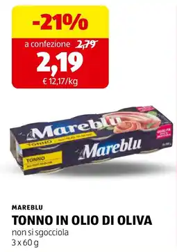 ALDI Mareblu Tonno in olio di oliva offerta