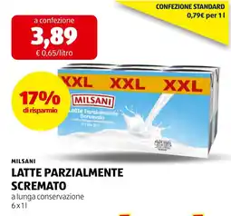 ALDI Milsani latte parzialmente scremato offerta