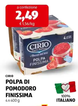 ALDI Polpa di pomodoro finissima Cirio offerta