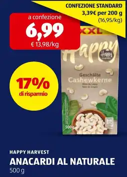 ALDI Happy Harvest anacardi al naturale offerta