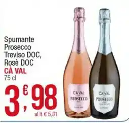 Maxi Sidis Spumante Prosecco Treviso DOC, Rosè DOC Cà Val offerta