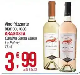 Maxi Sidis Vino frizzante bianco, rosè Aragosta Cantina Santa Maria La Palma offerta