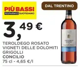 Orvea Teroldego Rosato Vigneti delle Dolomiti Grigolli Concilio offerta