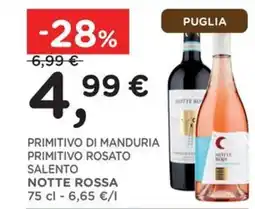 Orvea Primitivo di Manduria Primitivo Rosato Salento Notte Rossa offerta