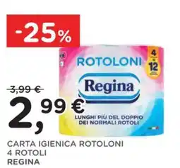 Orvea Carta igienica rotoloni Regina offerta