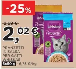Orvea Panzetti in salsa per gatti Whiskas offerta