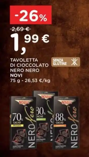 Tavoletta di cioccolato nero nero novi