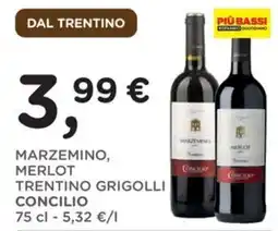 Orvea Marzemino, Merlot Trentino Grigolli Concilio offerta