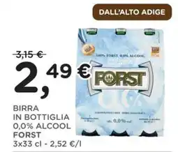 Orvea Birra in bottiglia 0,0% alcool Forst offerta