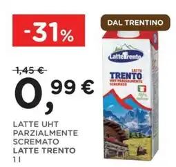 Orvea Latte UHT parzialmente scremato Latte Trento offerta
