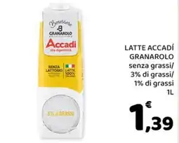 Conad Margherita Latte Accadí Granarolo offerta