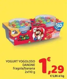 Conad City Yogurt Yogoloso Danone Super Mario fragola/banana offerta