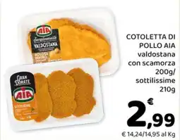Conad Margherita Cotoletta di pollo AIA valdostana offerta