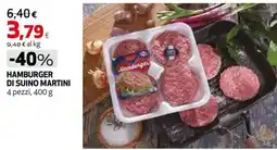 Extracoop Hamburger di suino Martini offerta
