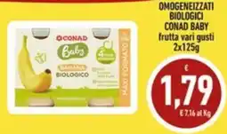 Conad Margherita Conad Baby omogeneizzati biologici frutta vari gusti offerta