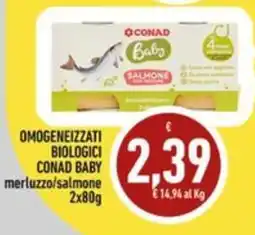 Conad Margherita Omogeneizzati biologici Conad Baby merluzzo/salmone offerta
