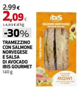 Extracoop Tramezzino con salmone norvegese e salsa di avocado ibis gourmet offerta
