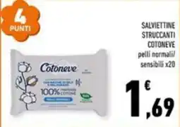 Conad Margherita Salviettine struccanti cotoneve offerta