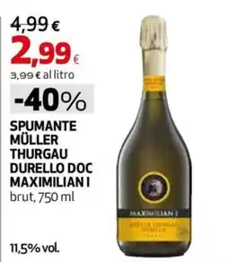 Extracoop Spumante Müller Thurgau Durello Doc Maximilian I offerta