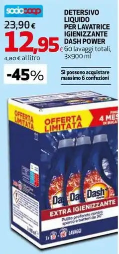 Extracoop Detersivo liquido per lavatrice igienizzante Dash Power offerta