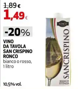 Extracoop Vino da tavola San Crispino Ronco offerta