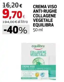 Extracoop Crema viso anti-rughe collagene vegetale Equilibra offerta
