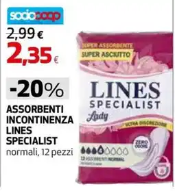 Extracoop Assorbenti incontinenza Lines Specialist Lady offerta