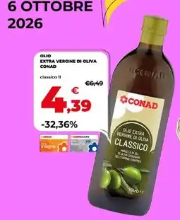 Conad Olio extra vergine di oliva classico Conad offerta