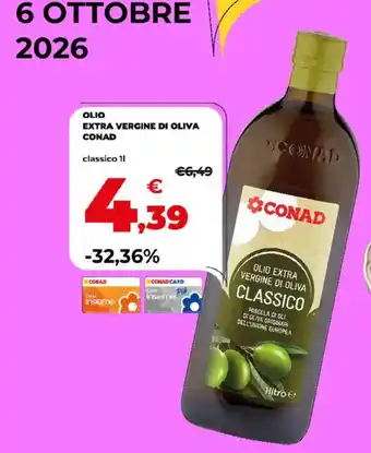Olio extra vergine di oliva classico Conad