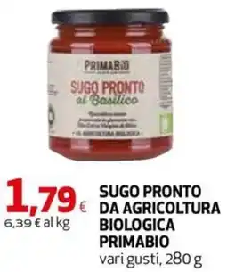 Extracoop Sugo pronto da agricoltura biologica Primabio offerta