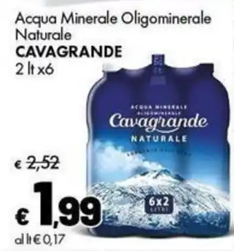 Supermercati Vinci Acqua Minerale Oligominerale Naturale Cavagrande offerta