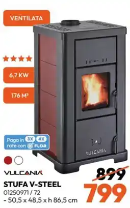 Rossetti Market Stufa V-Steel Vulcania offerta