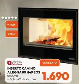Rossetti Market Inserto camino a legna 80 H49 EOS Nordica Extraflame offerta