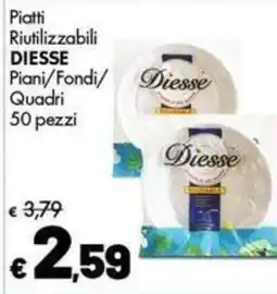 Supermercati Vinci Piatti riutilizzabili Diesse offerta