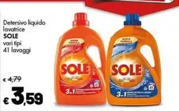 Supermercati Vinci Detersivo liquido lavatrice SOLE offerta