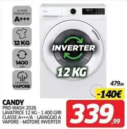 Telitaly Candy lavatrice 12 kg offerta