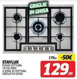Telitaly Staylux piano cottura 70 cm inox offerta
