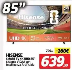 Telitaly Hisense Smart TV 4K UHD 85" offerta
