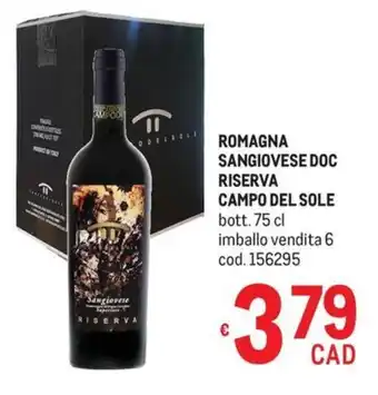 Romagna Sangiovese DOC Riserva Campo del Sole