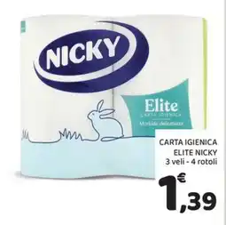 Conad Superstore Carta igienica Elite Nicky offerta