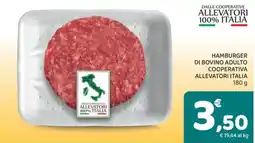 Conad Superstore Hamburger di bovino adulto Cooperativa Allevatori Italia offerta