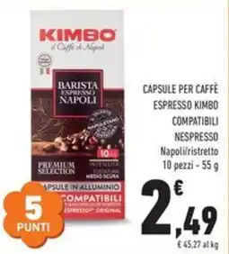 Conad Superstore Capsule per caffè espresso Kimbo offerta