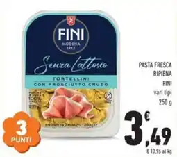 Conad Superstore Tortellini con prosciutto crudo senza lattosio Fini offerta