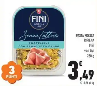 Tortellini con prosciutto crudo senza lattosio Fini