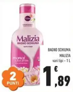 Conad Superstore Malizia bagno schiuma offerta