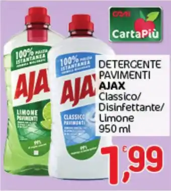 Detergente pavimenti Ajax Classico/Disinfettante/Limone